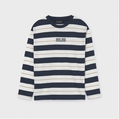 Bluza copii Mayoral pentru baiat in dungi cu inscriptie mini