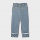 Pantaloni din denim copii Mayoral cu manșete pentru fată