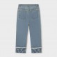 Pantaloni din denim copii Mayoral cu manșete pentru fată