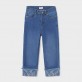 Pantaloni din denim copii Mayoral cu manșete pentru fată