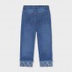 Pantaloni din denim copii Mayoral cu manșete pentru fată